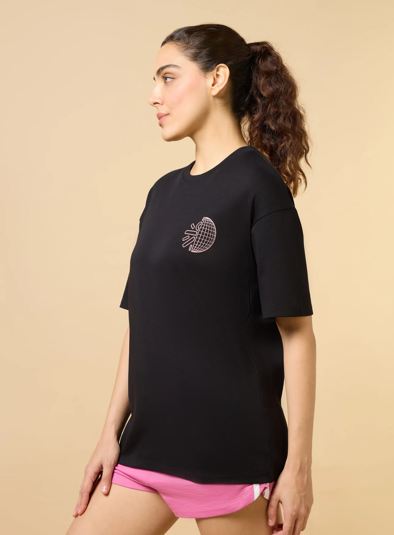 Women's Black Cult Brand Carrier Oversized T-shirt - Image 5
