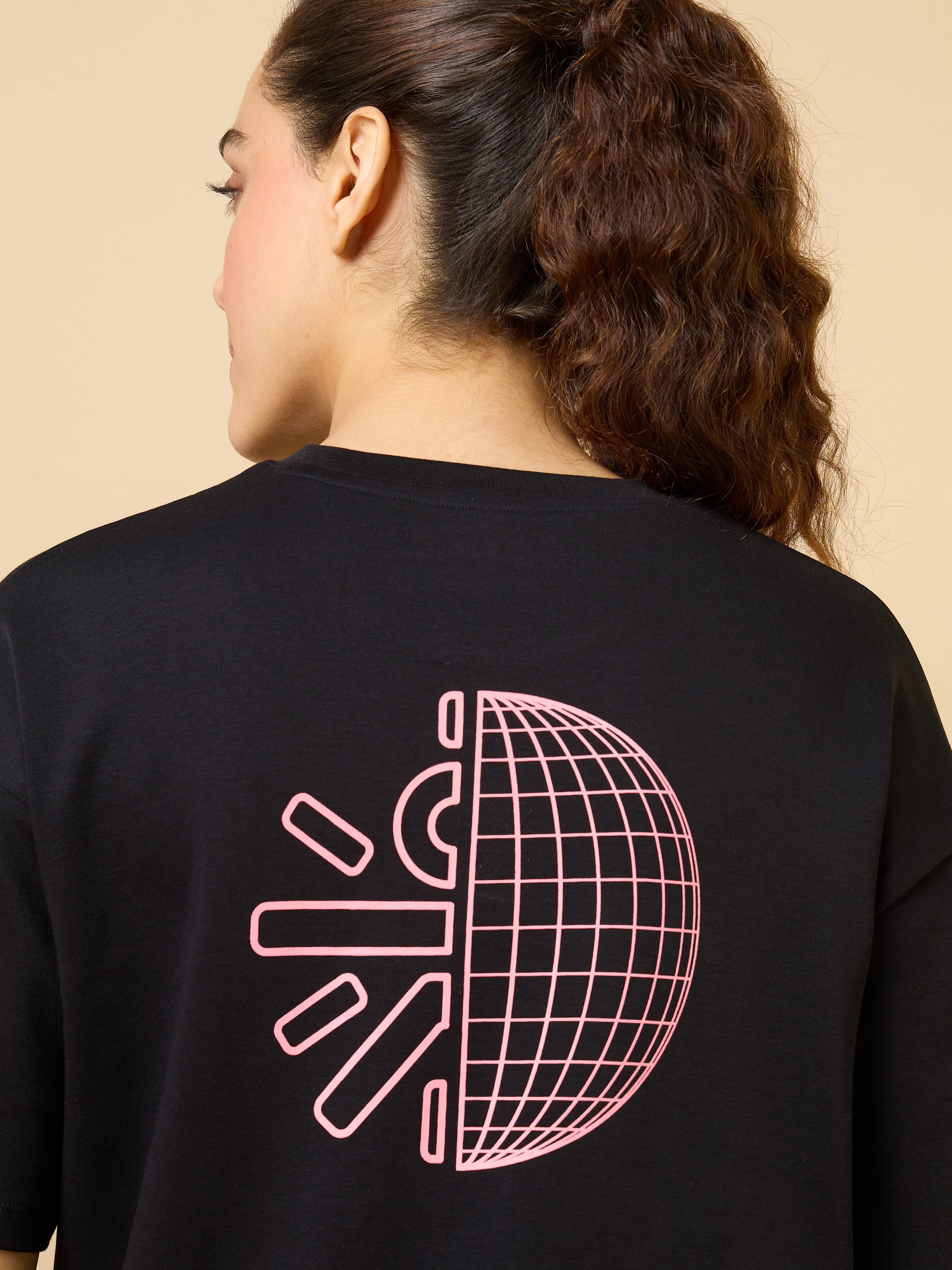 Women's Black Cult Brand Carrier Oversized T-shirt - Image 8