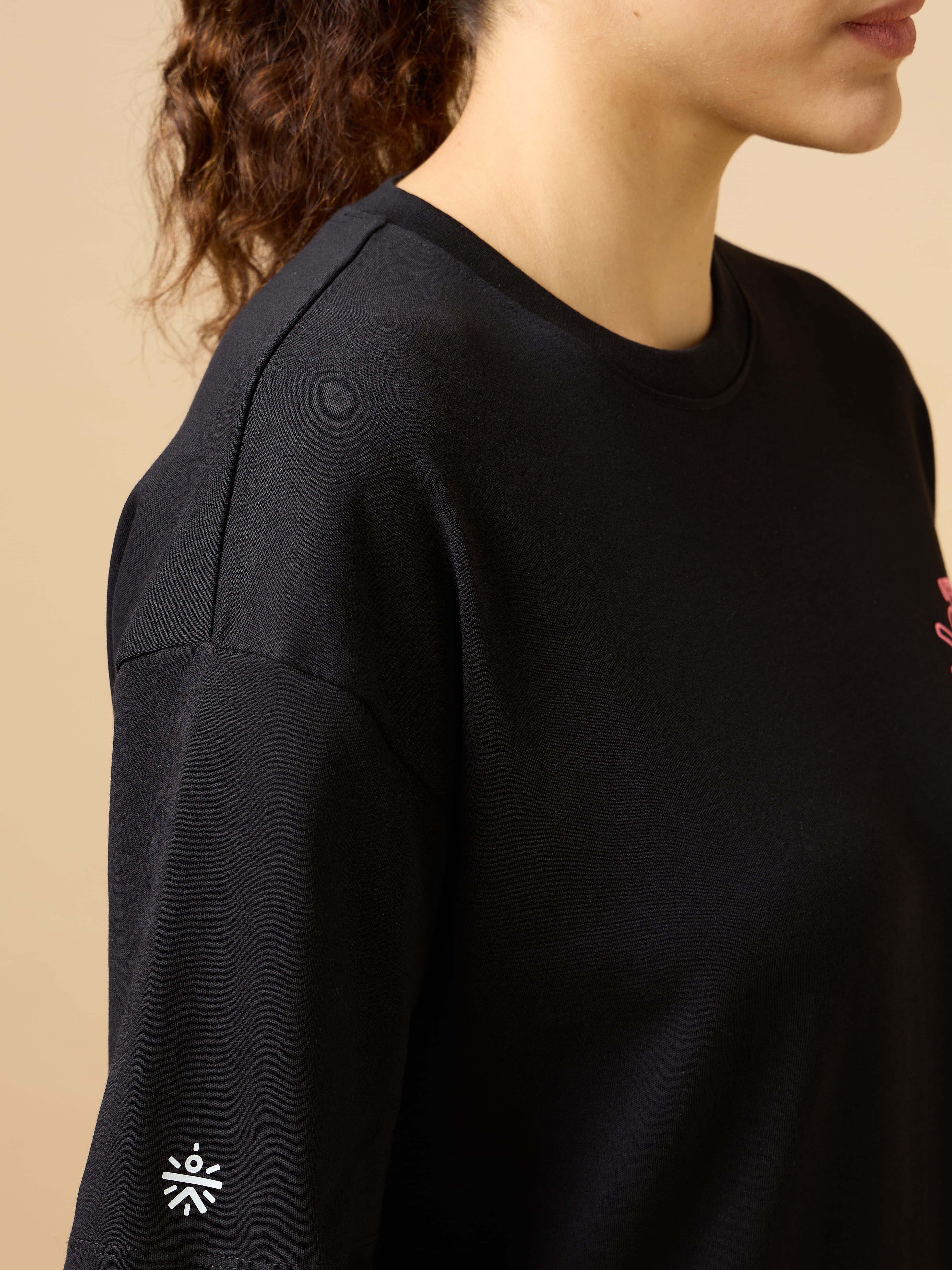 Women's Black Cult Brand Carrier Oversized T-shirt - Image 9