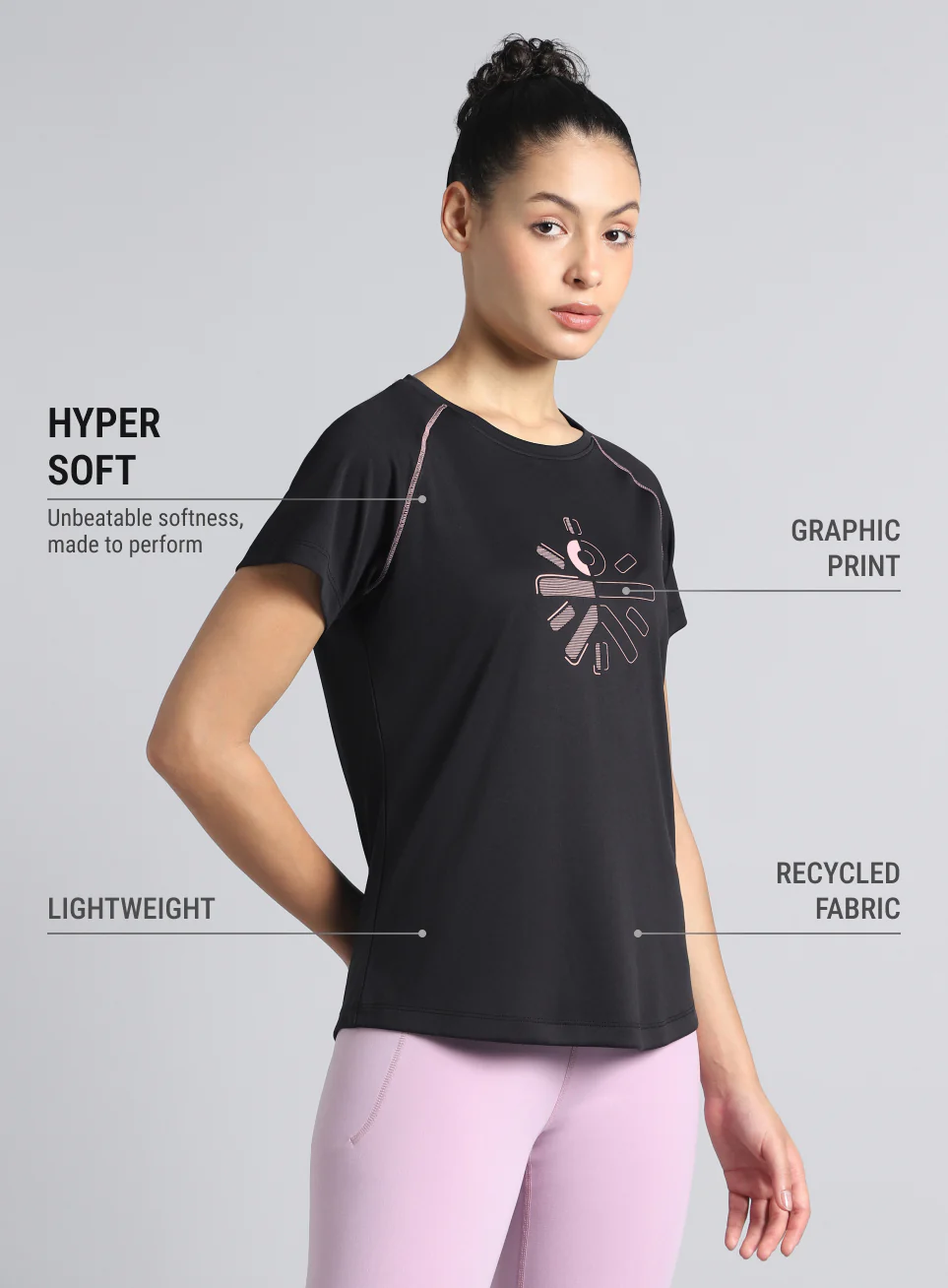 Women's Black Cult Branded Recycled Poly Performance T-shirt - Image 5