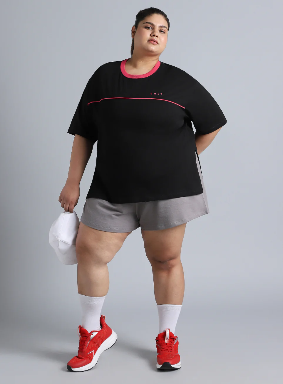 Women's Black Cult Classic Oversized Fit Plus Size T-shirt - Image 3