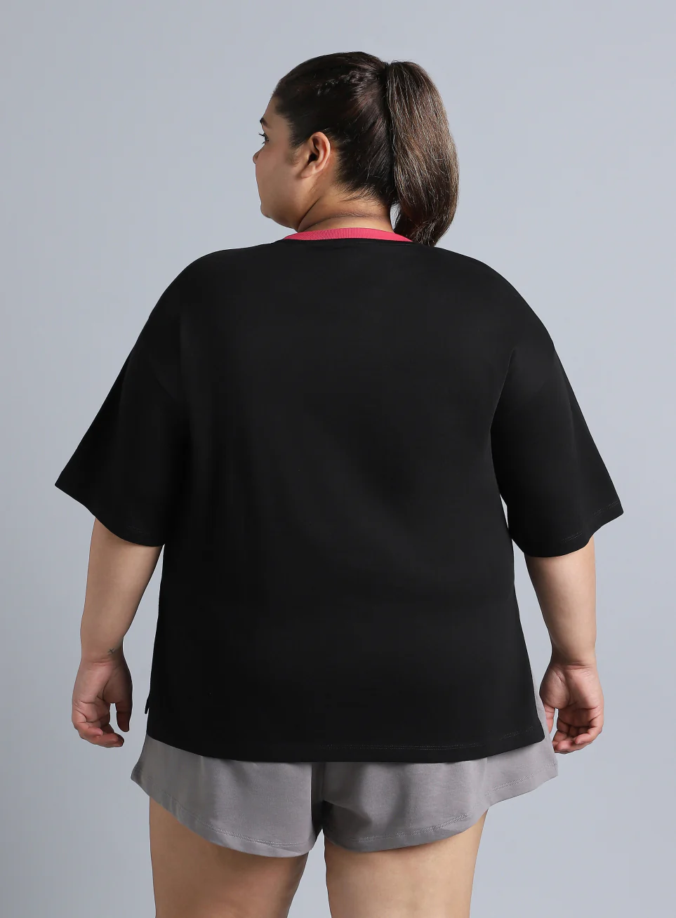 Women's Black Cult Classic Oversized Fit Plus Size T-shirt - Image 6