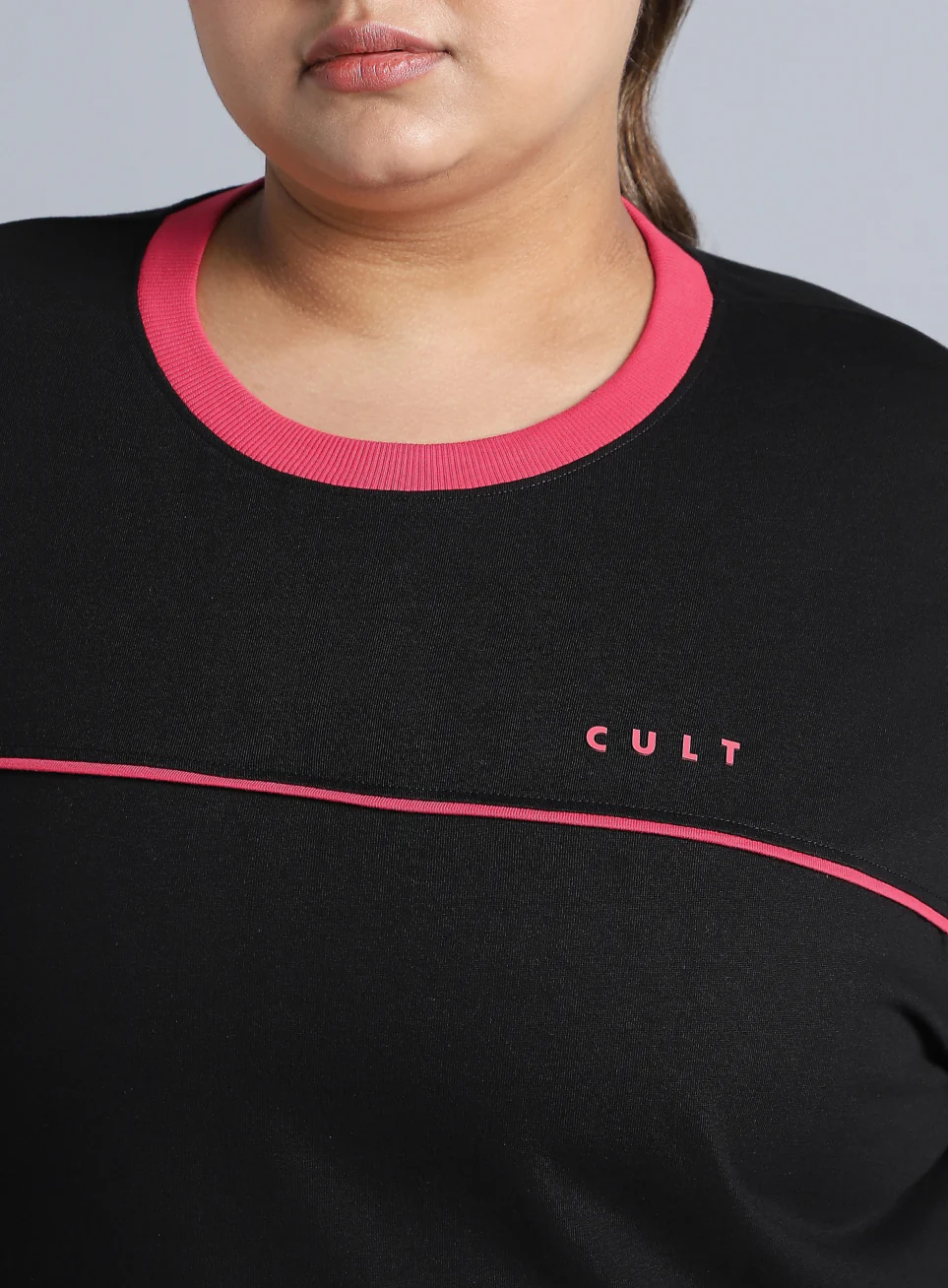 Women's Black Cult Classic Oversized Fit Plus Size T-shirt - Image 7