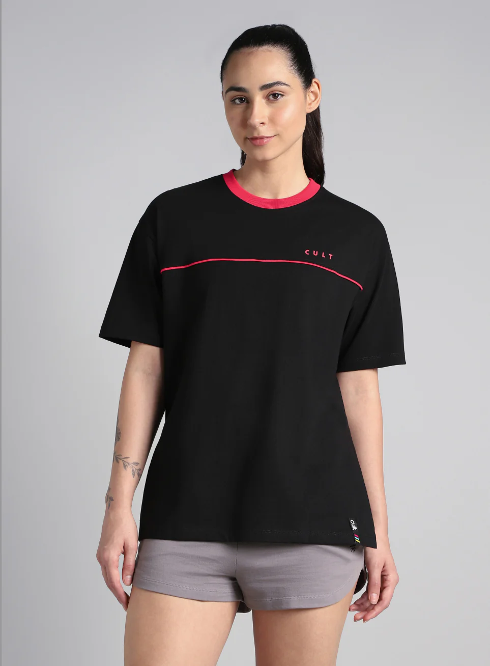 Women's Black Cult Classic Oversized Fit T-shirt - Image 4