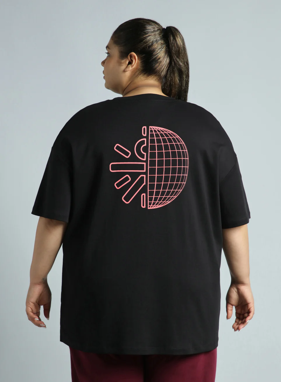 Women's Black Cult Graphic Cotton Plus Size Oversized Fit T-shirt - Image 6