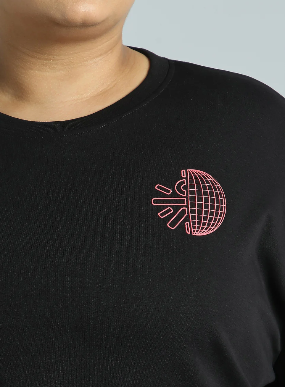 Women's Black Cult Graphic Cotton Plus Size Oversized Fit T-shirt - Image 7