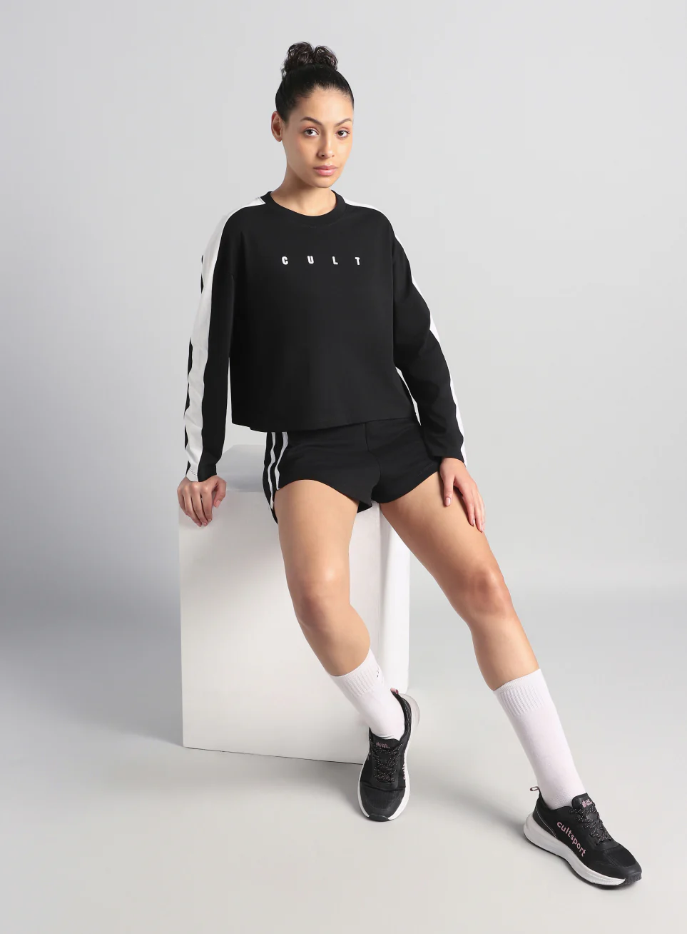 Women's Black Cult Sporty Full Sleeve T-shirt - Image 3