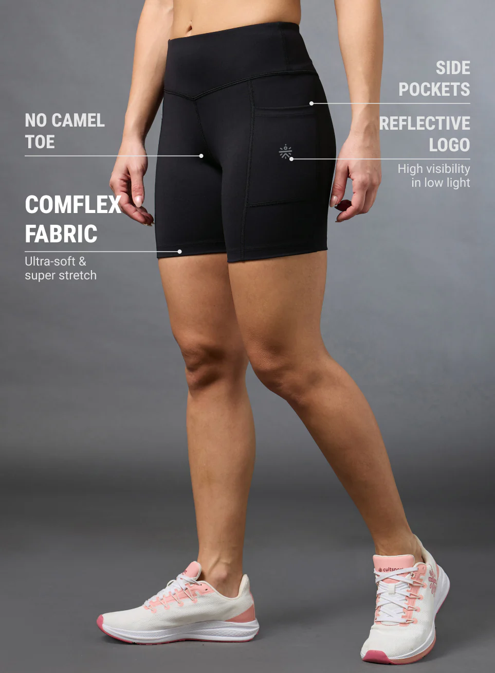 Women's Black Cycling COMFlex Shorts - Image 5