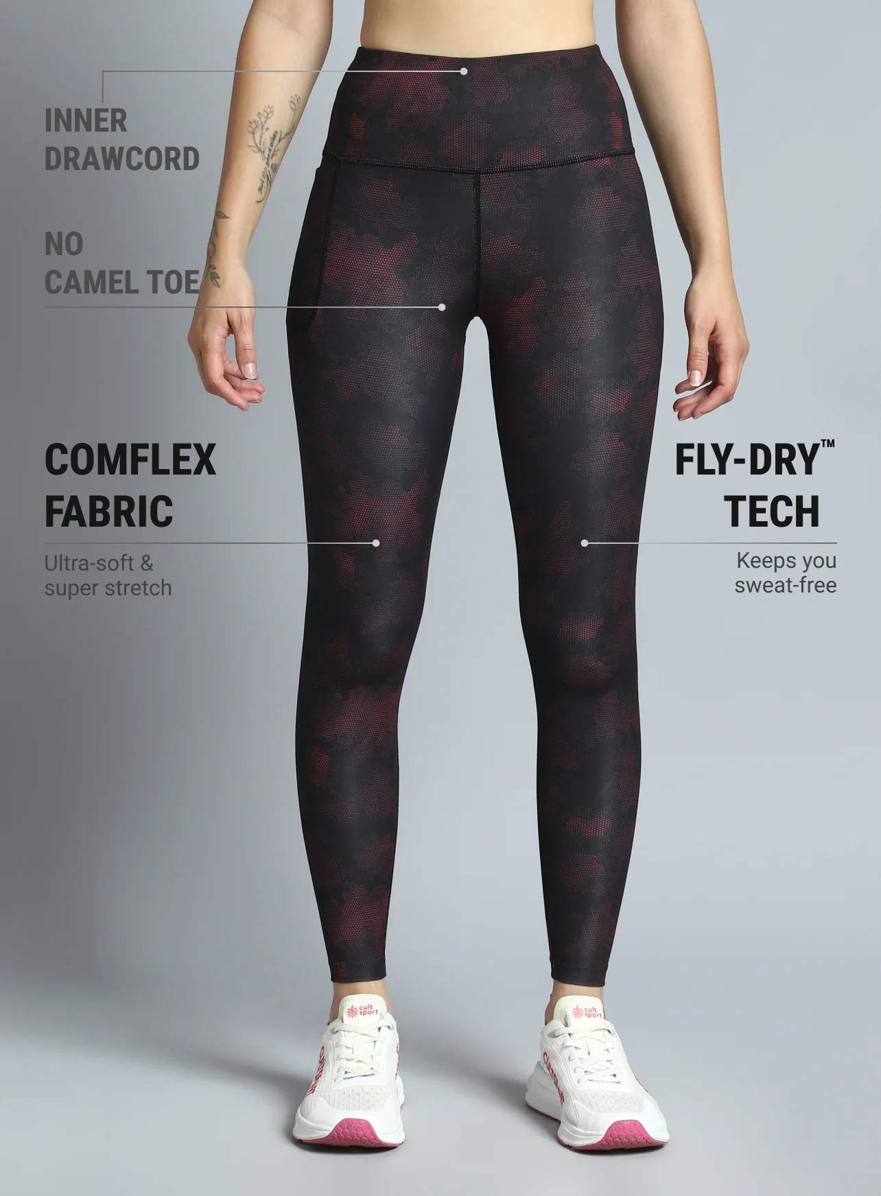 Women's Black Dance Flow AOP COMFlex Tights - Image 4