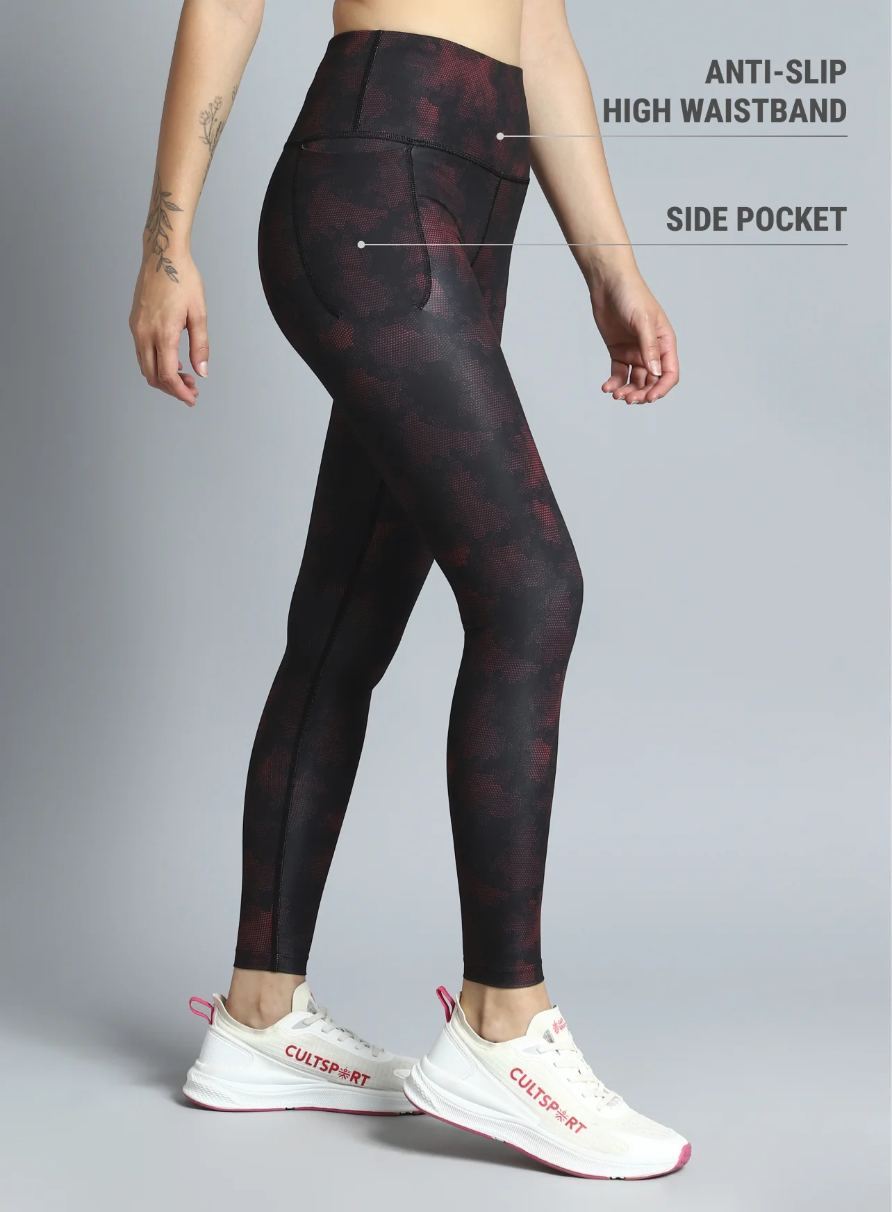 Women's Black Dance Flow AOP COMFlex Tights - Image 5
