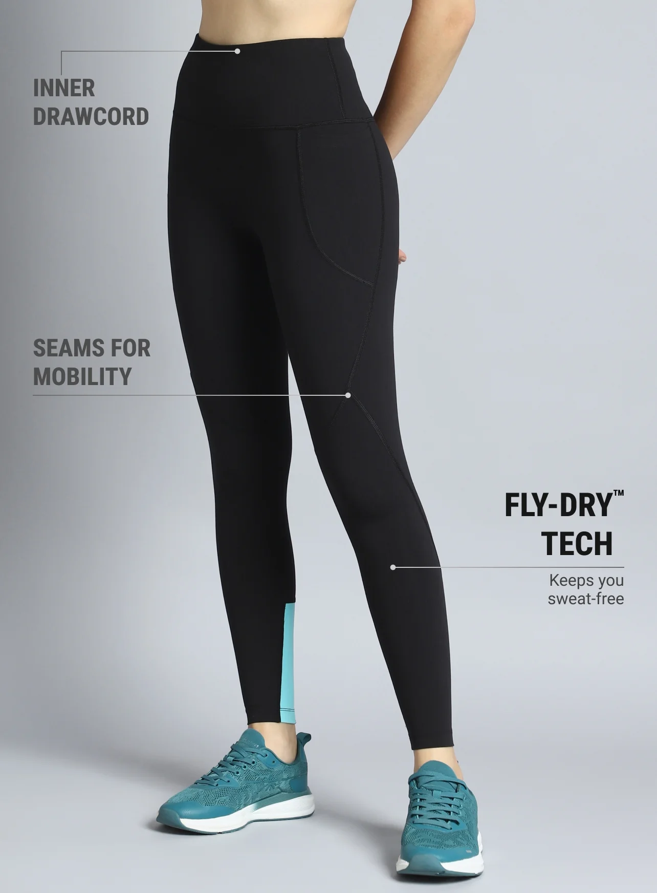 Women's Black Dance Flow Tights - Image 5