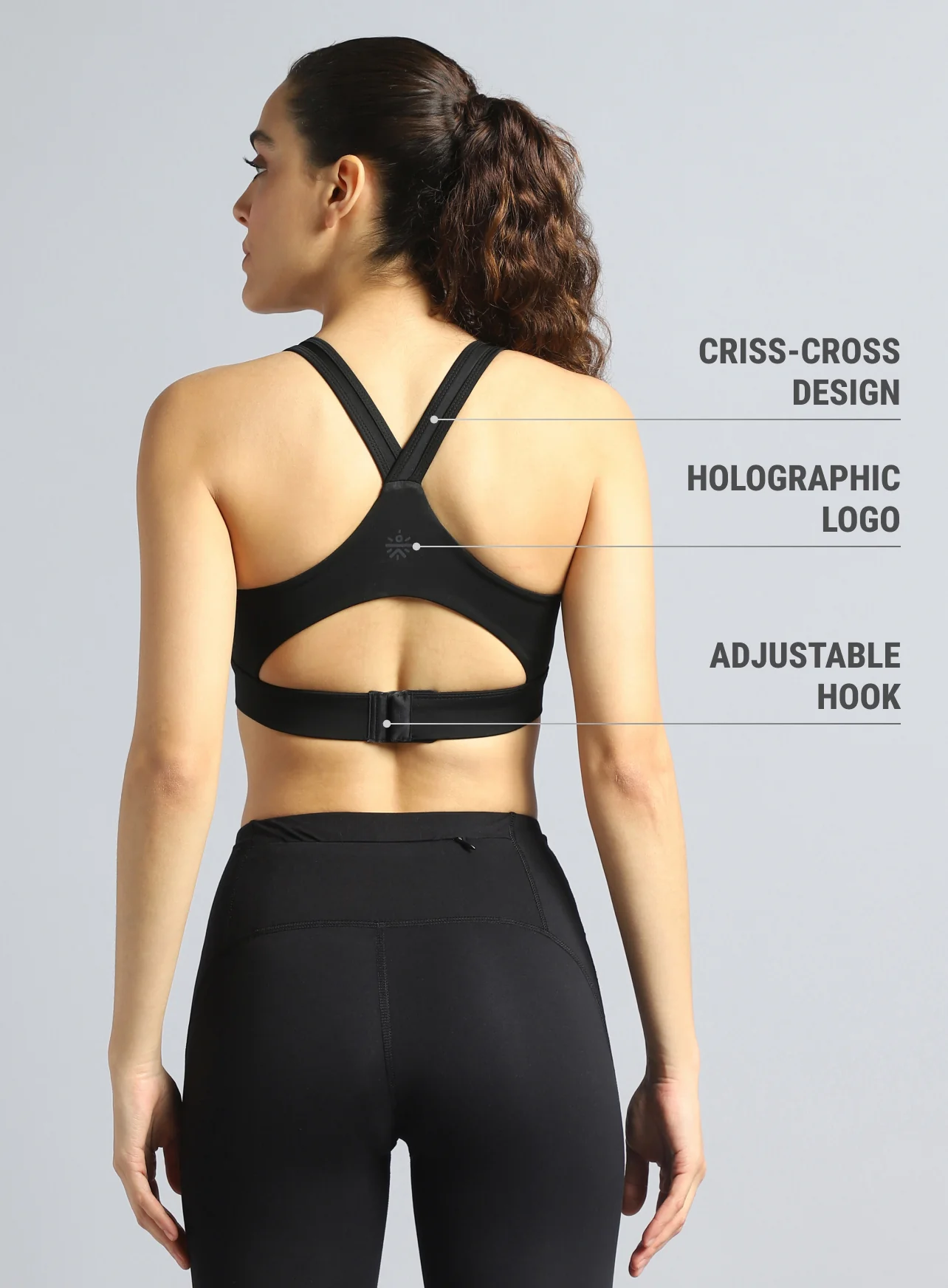 Women's Black Energy Flow Printed Bra - Image 6