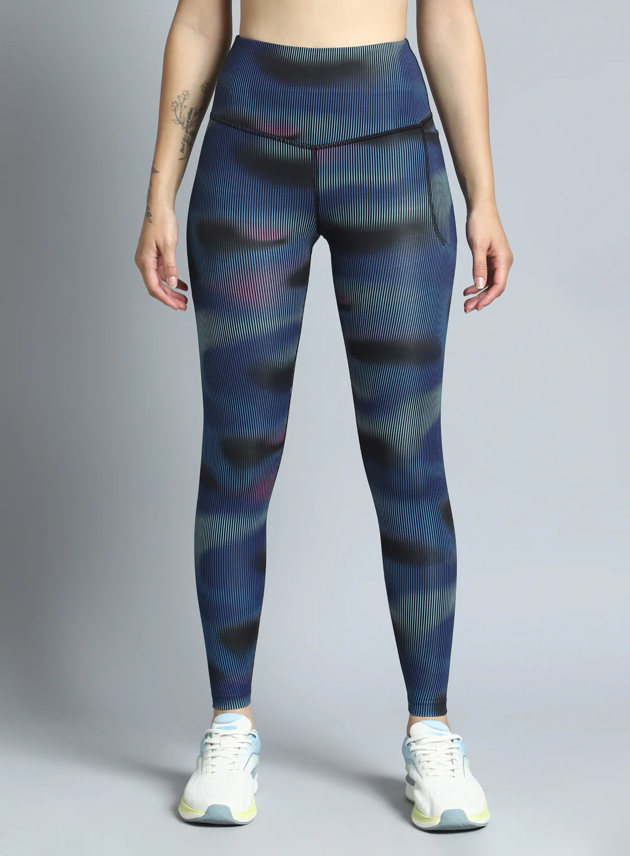 Women's Black Energy Map All Over Print COMFlex Tights - Image 11