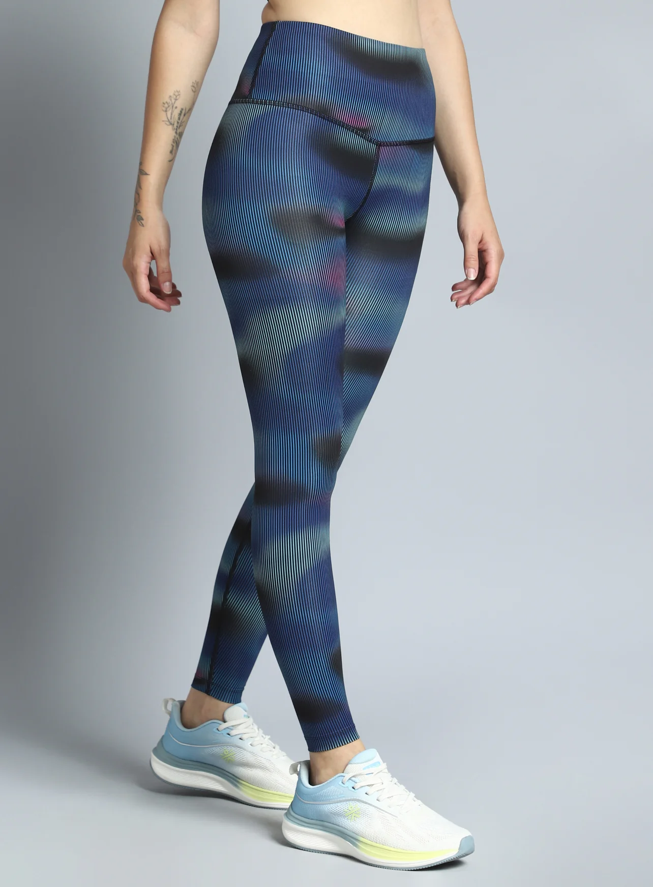Women's Black Energy Map All Over Print COMFlex Tights - Image 5