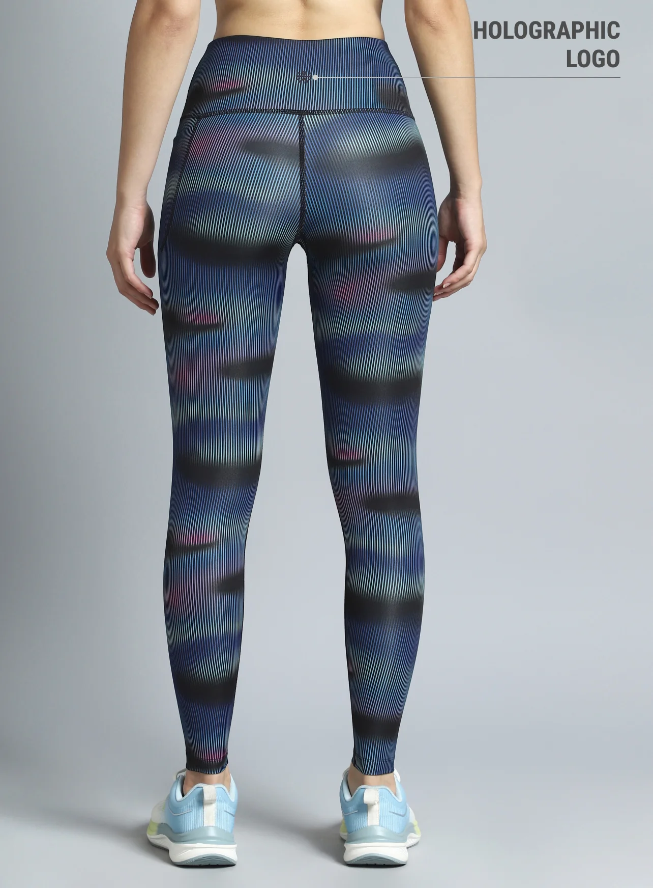 Women's Black Energy Map All Over Print COMFlex Tights - Image 6