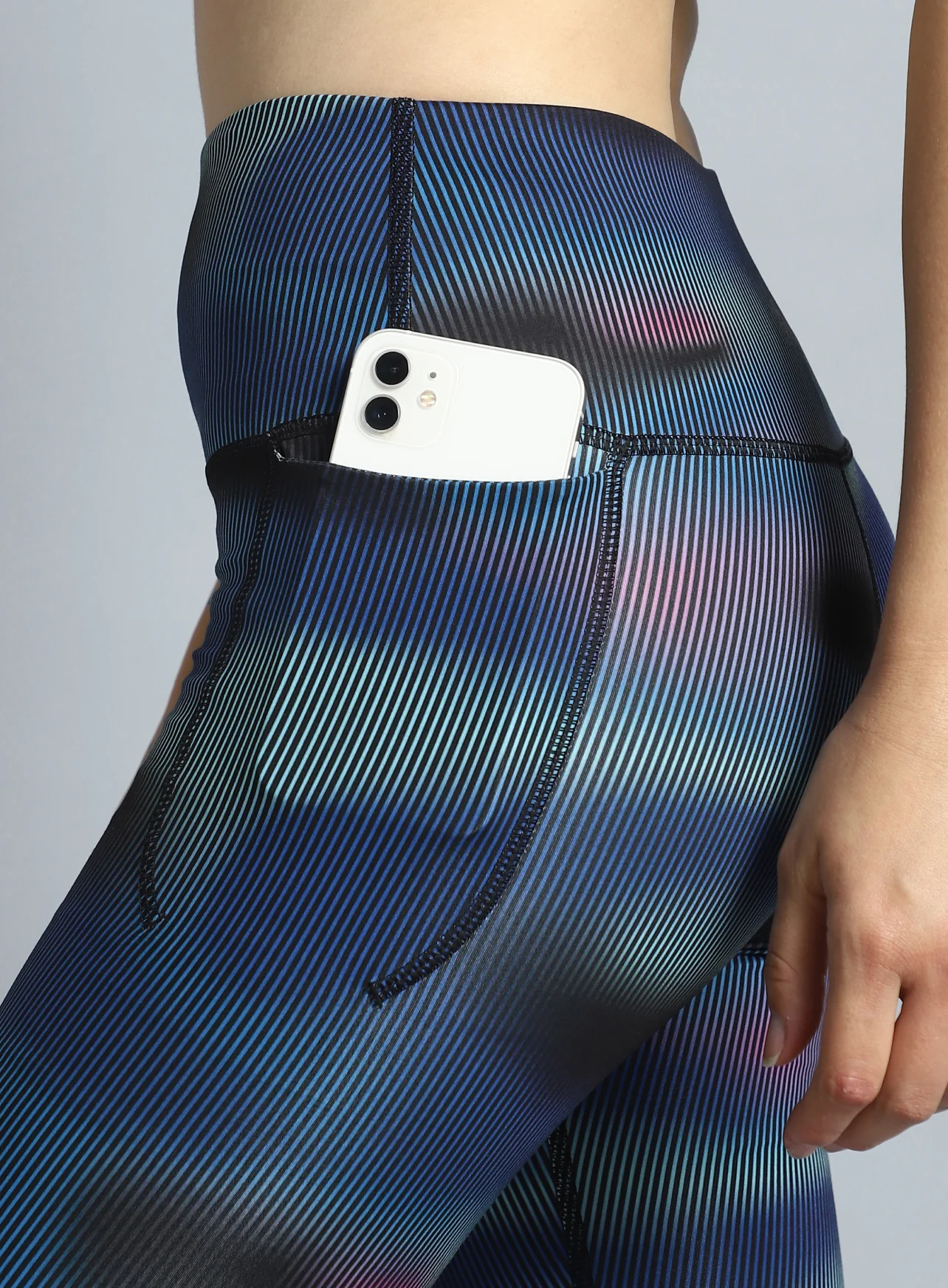 Women's Black Energy Map All Over Print COMFlex Tights - Image 7