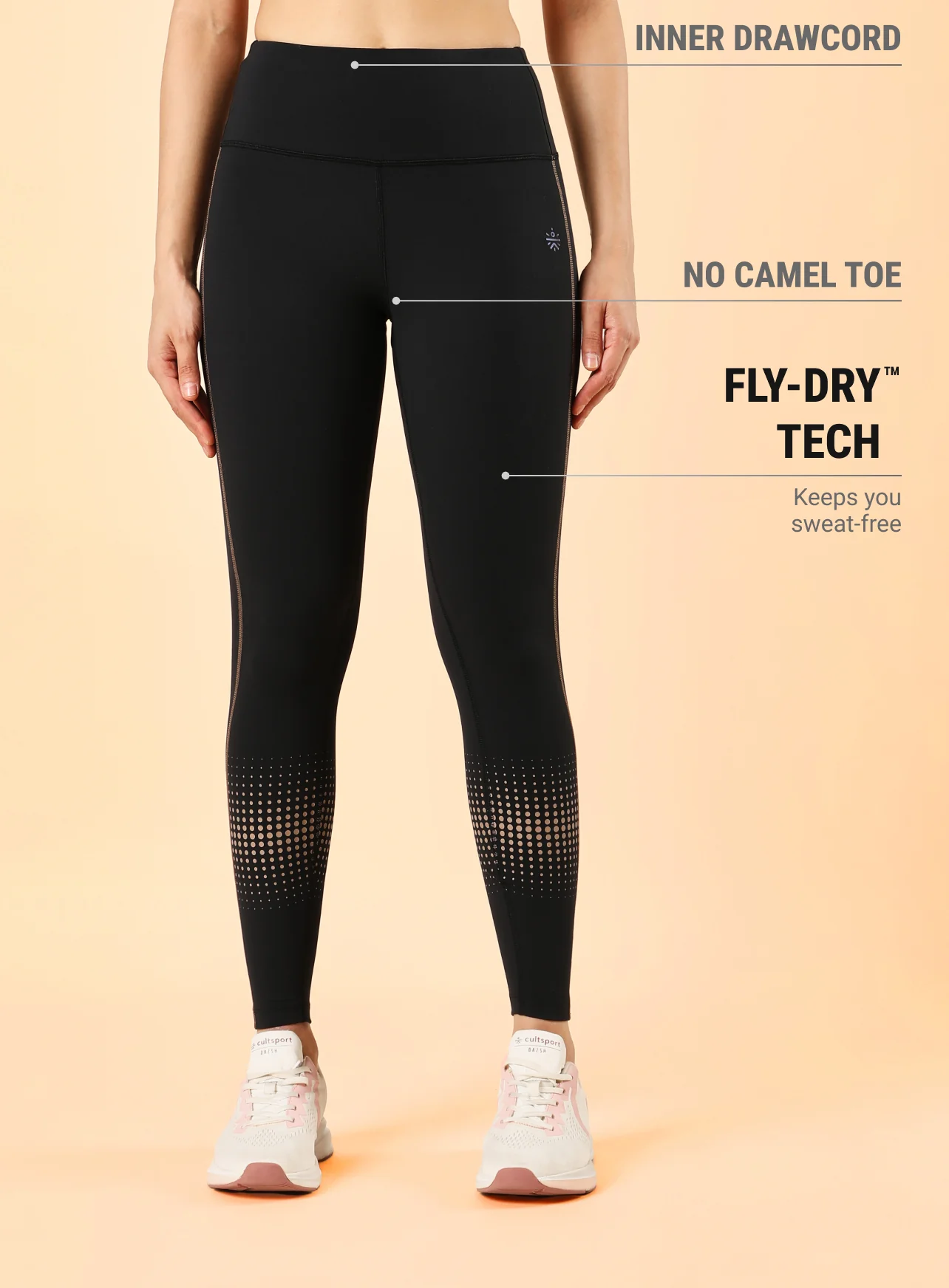 Women's Black Energy Map Printed COMFlex Tights - Image 4