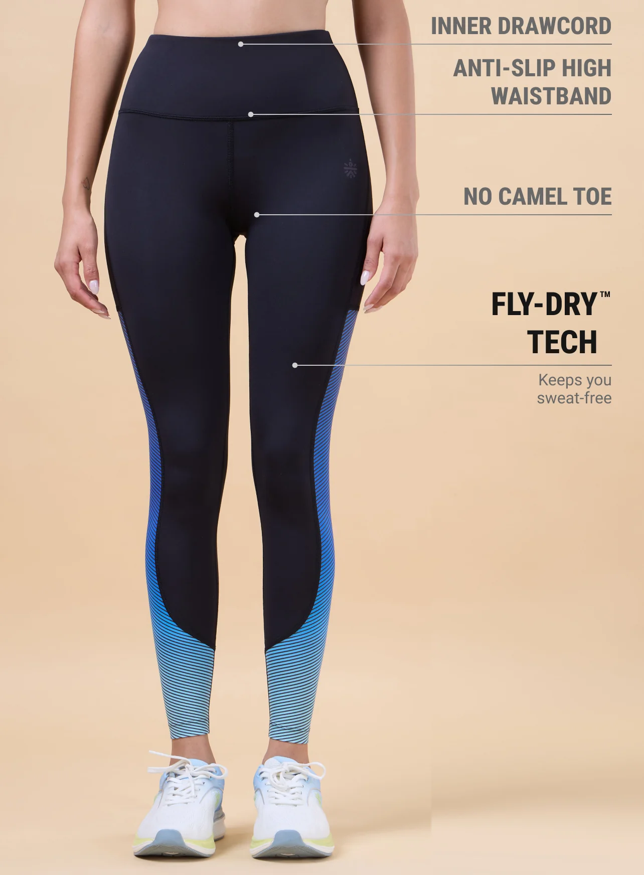 Women's Black Energy Print Sculpted COMFlex Tights - Image 4
