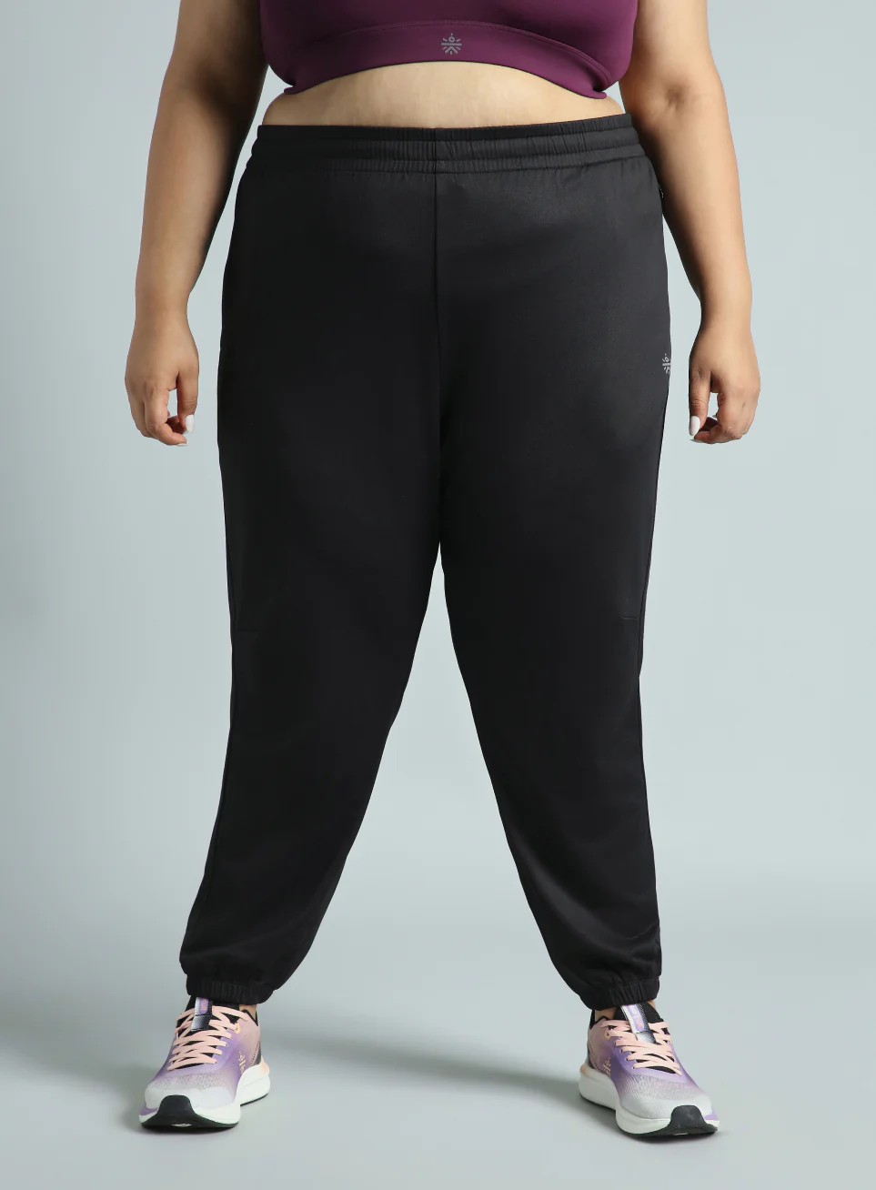 Women's Black Plus Size Everyday Essential Cotton Joggers - Image 4