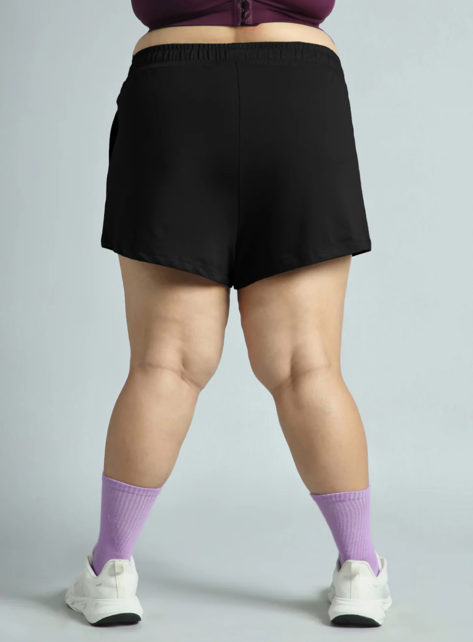 Women's Black Plus Size Everyday Essential Cotton Shorts - Image 6