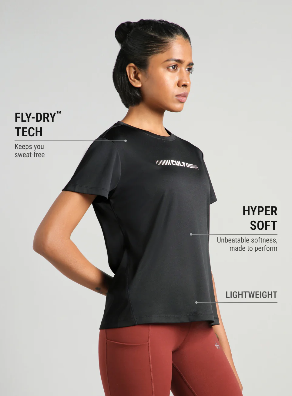 Women's Black Everyday Performance T-shirt - Image 5