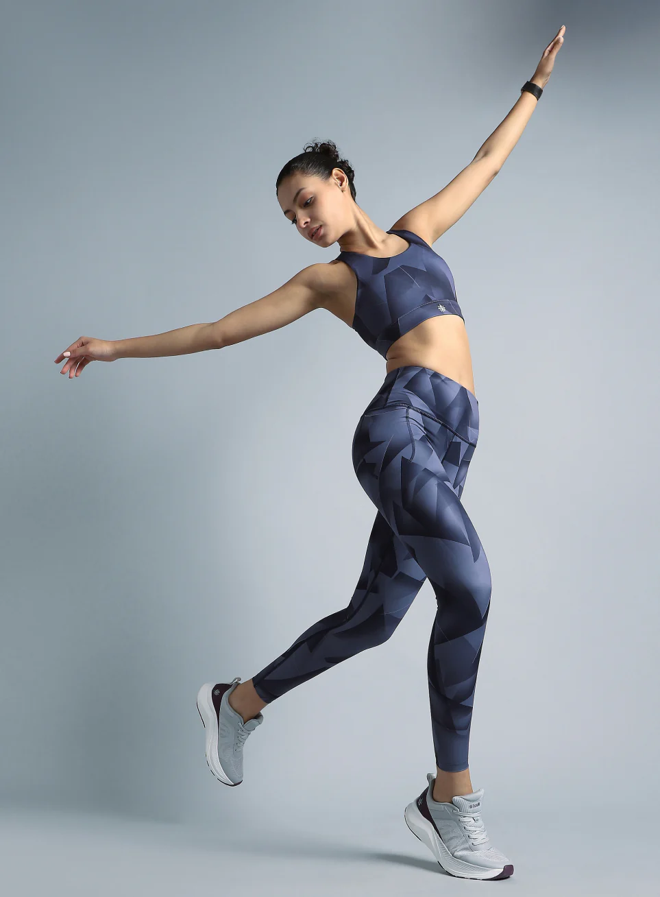 Women's Purple Feel the Beat Printed Tights - Image 3