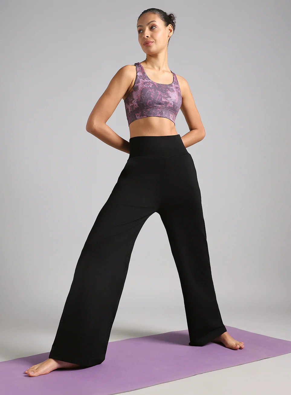 Women's Black Flow Form Yoga Straight Pants - Image 2