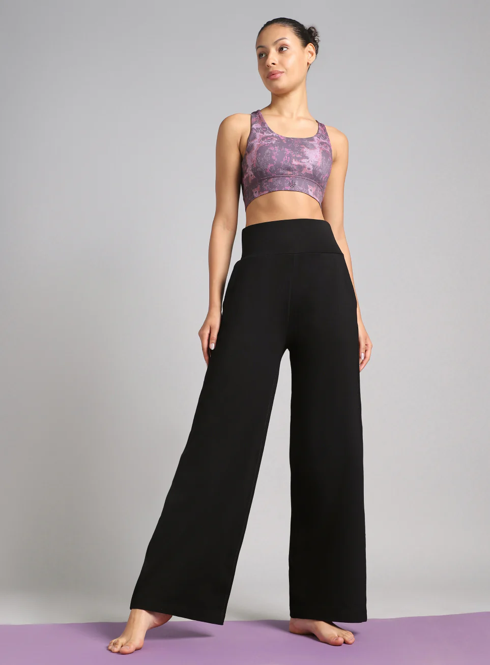 Women's Black Flow Form Yoga Straight Pants - Image 3