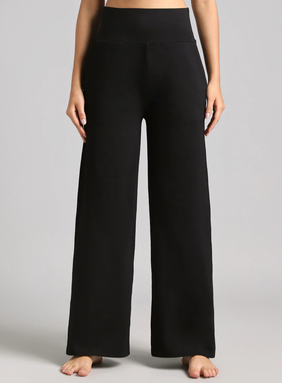Women's Black Flow Form Yoga Straight Pants - Image 4