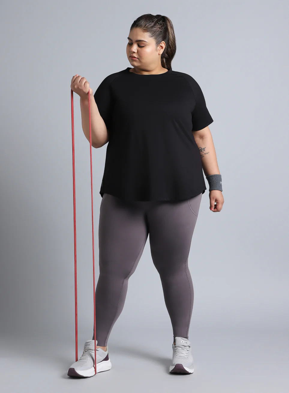Women's Black Flow HIIT Plus Size Top - Image 2