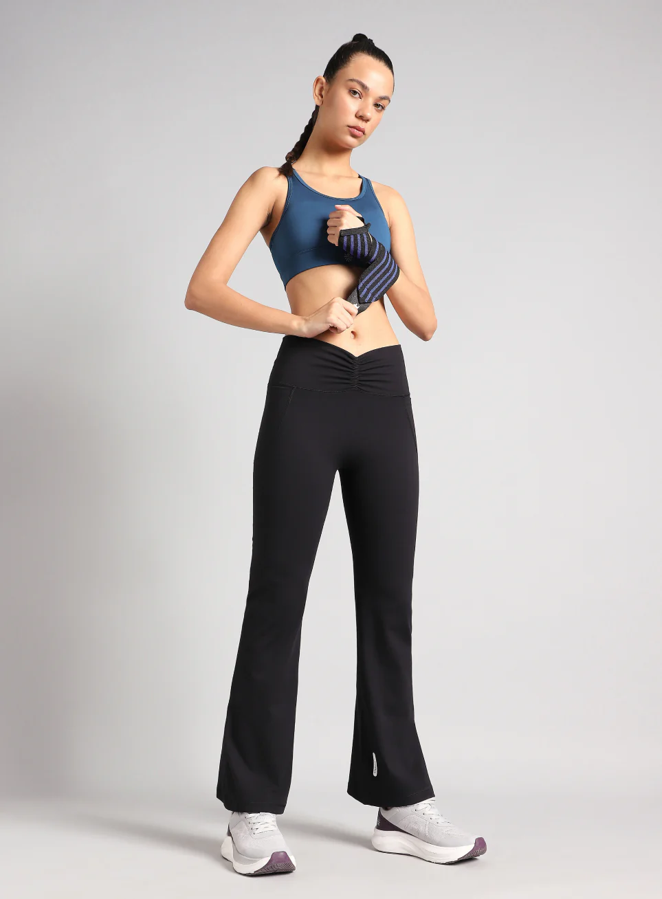 Women's Black Flow Training COMFlex Flare Pants - Image 2