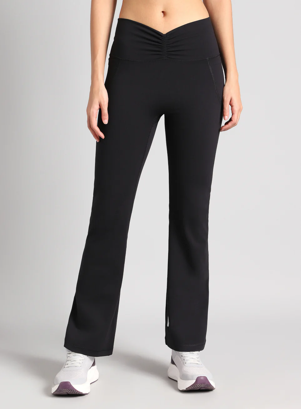 Women's Black Flow Training COMFlex Flare Pants - Image 4