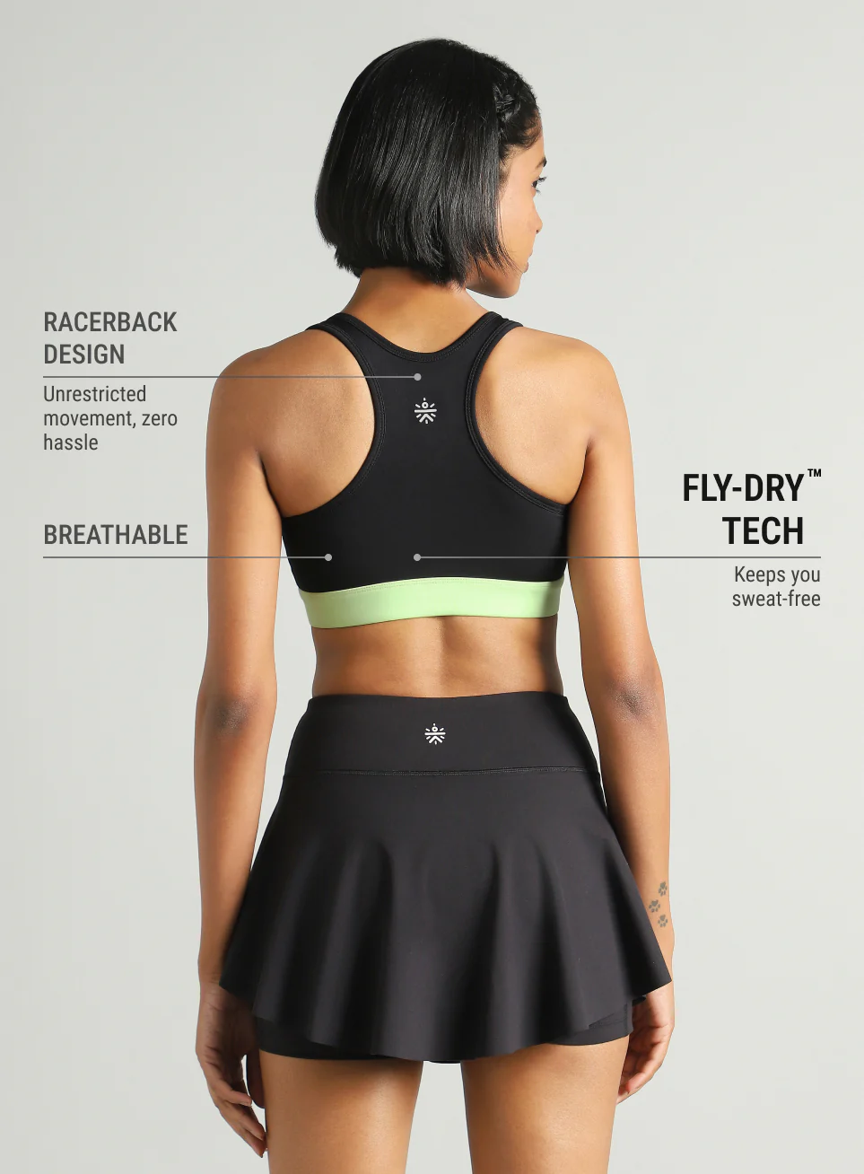 Women's Black Front Zip High Support Training Bra - Image 6