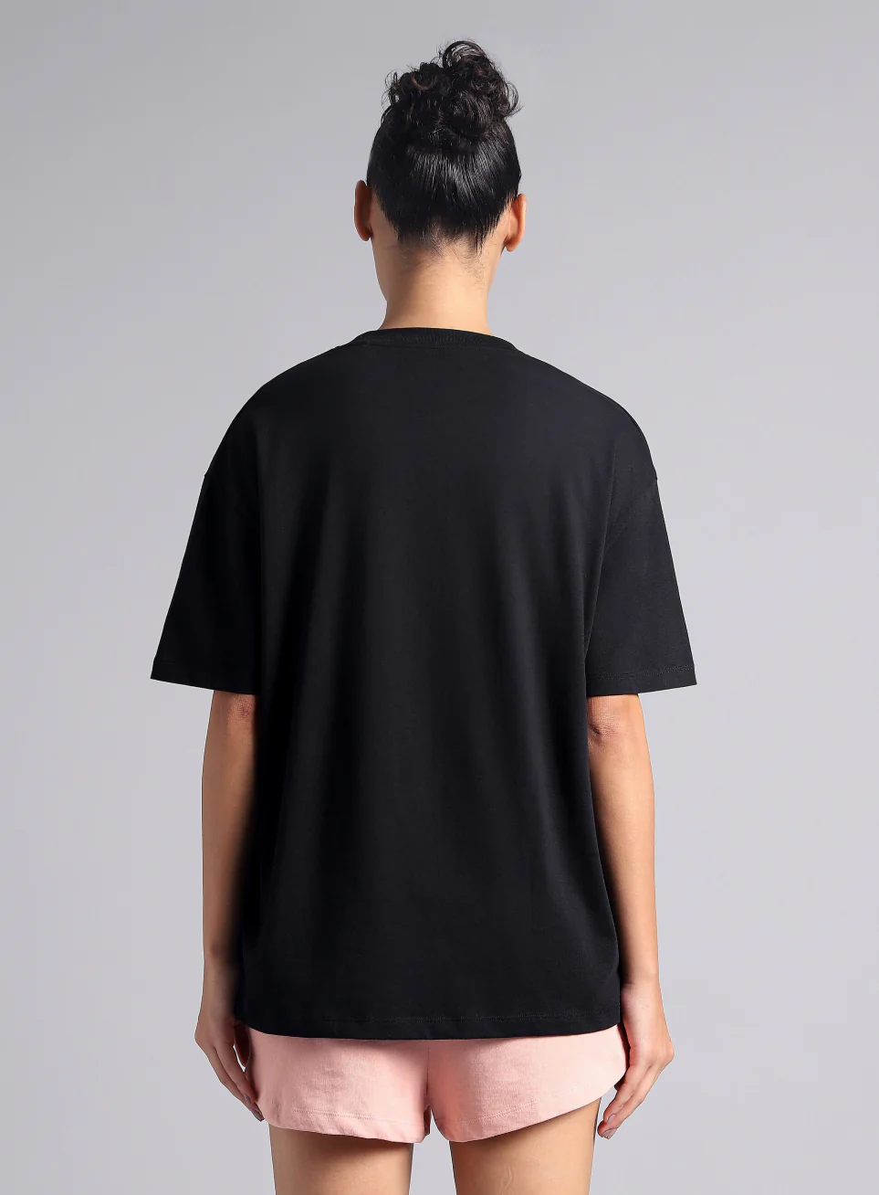 Women's Black Graphic Oversized T-shirt - Image 6