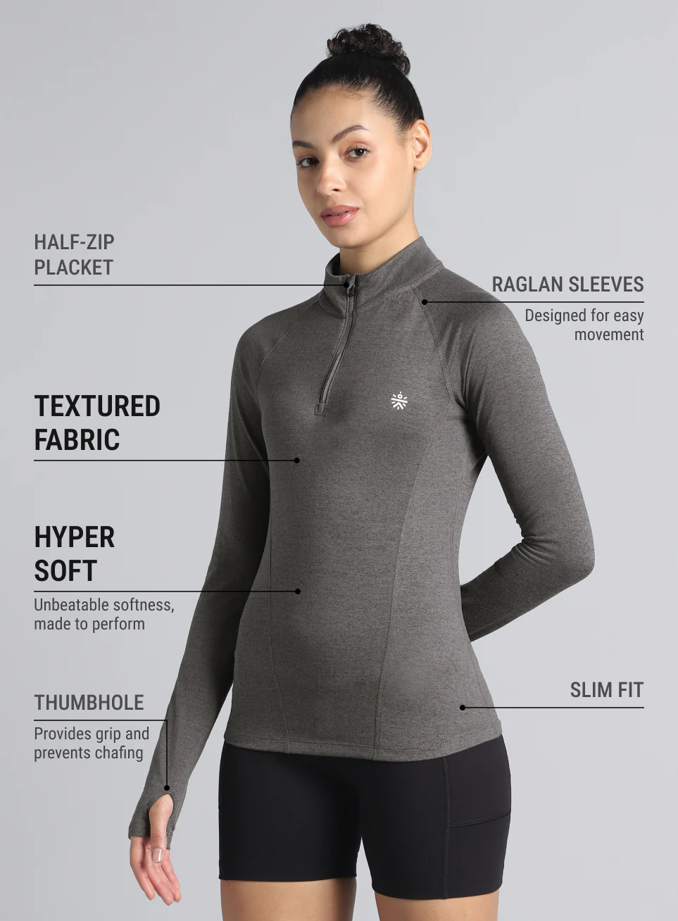 Women's Black Half Zip All Weather Performance Jacket - Image 5