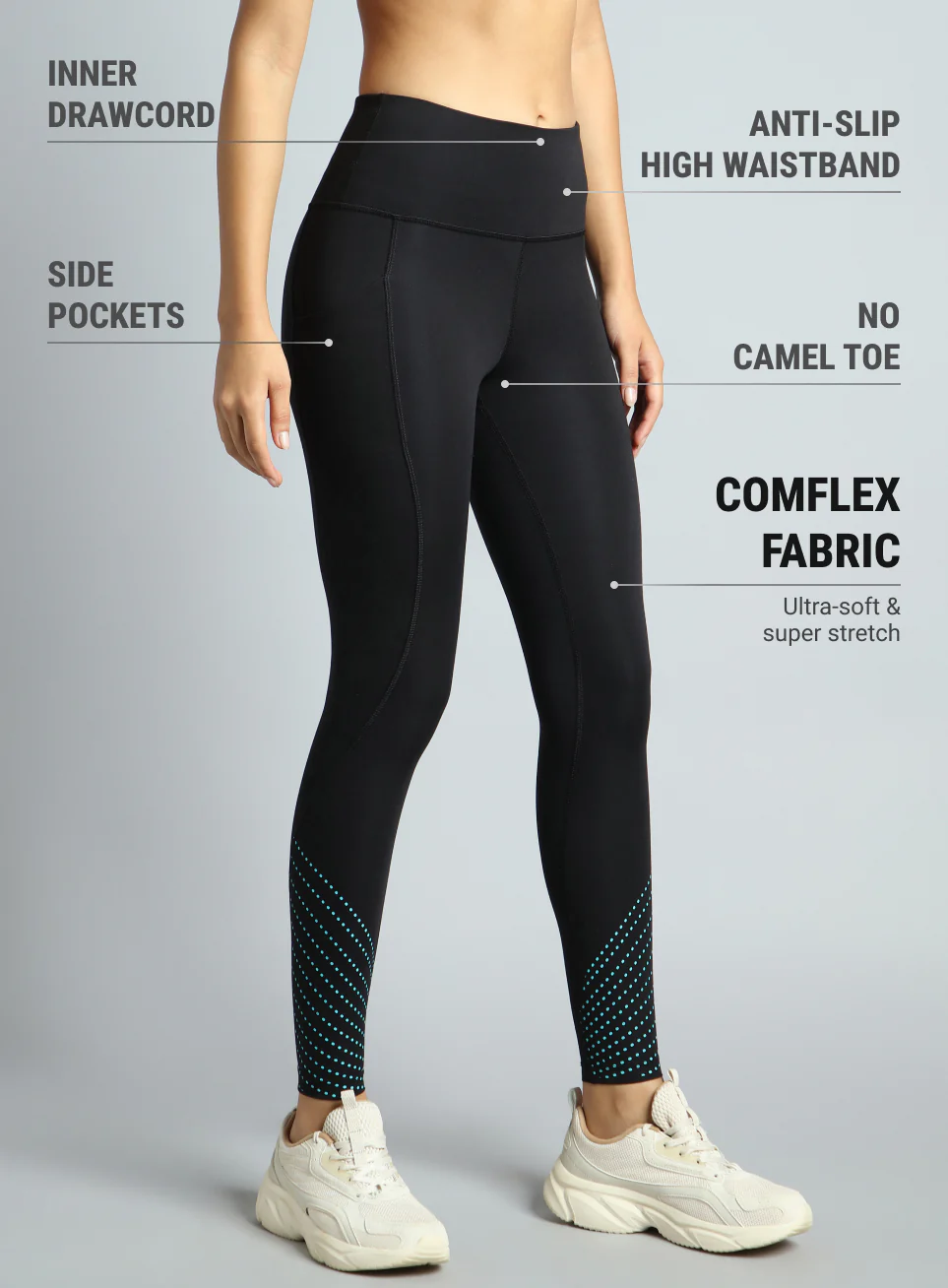 Women's Black Impact Running Tights - Image 5