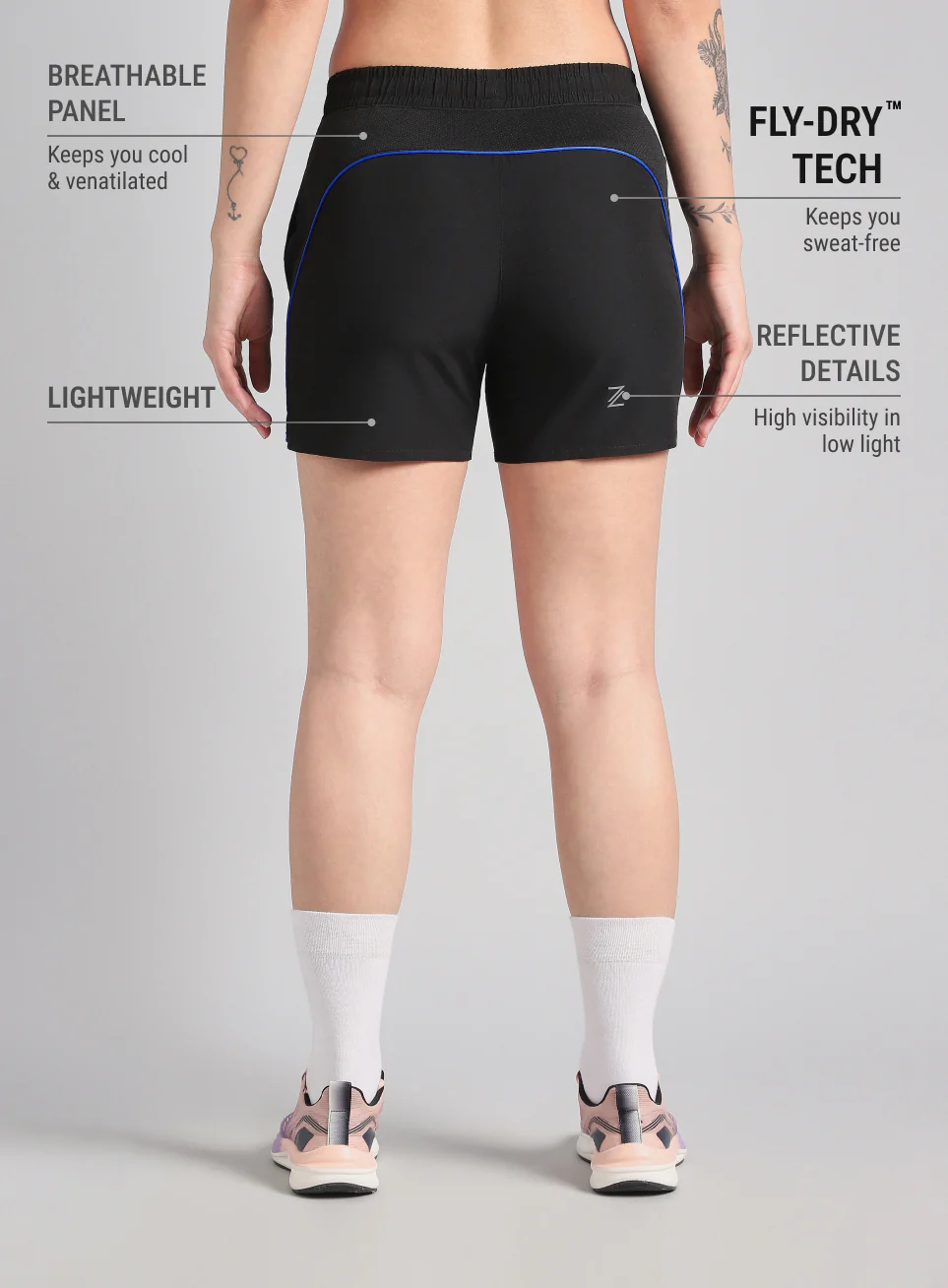 Women's Black In Motion Run Shorts - Image 6