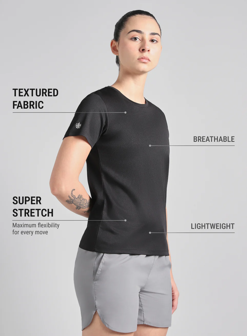Women's Black Everyday Performance T-Shirt - Image 5