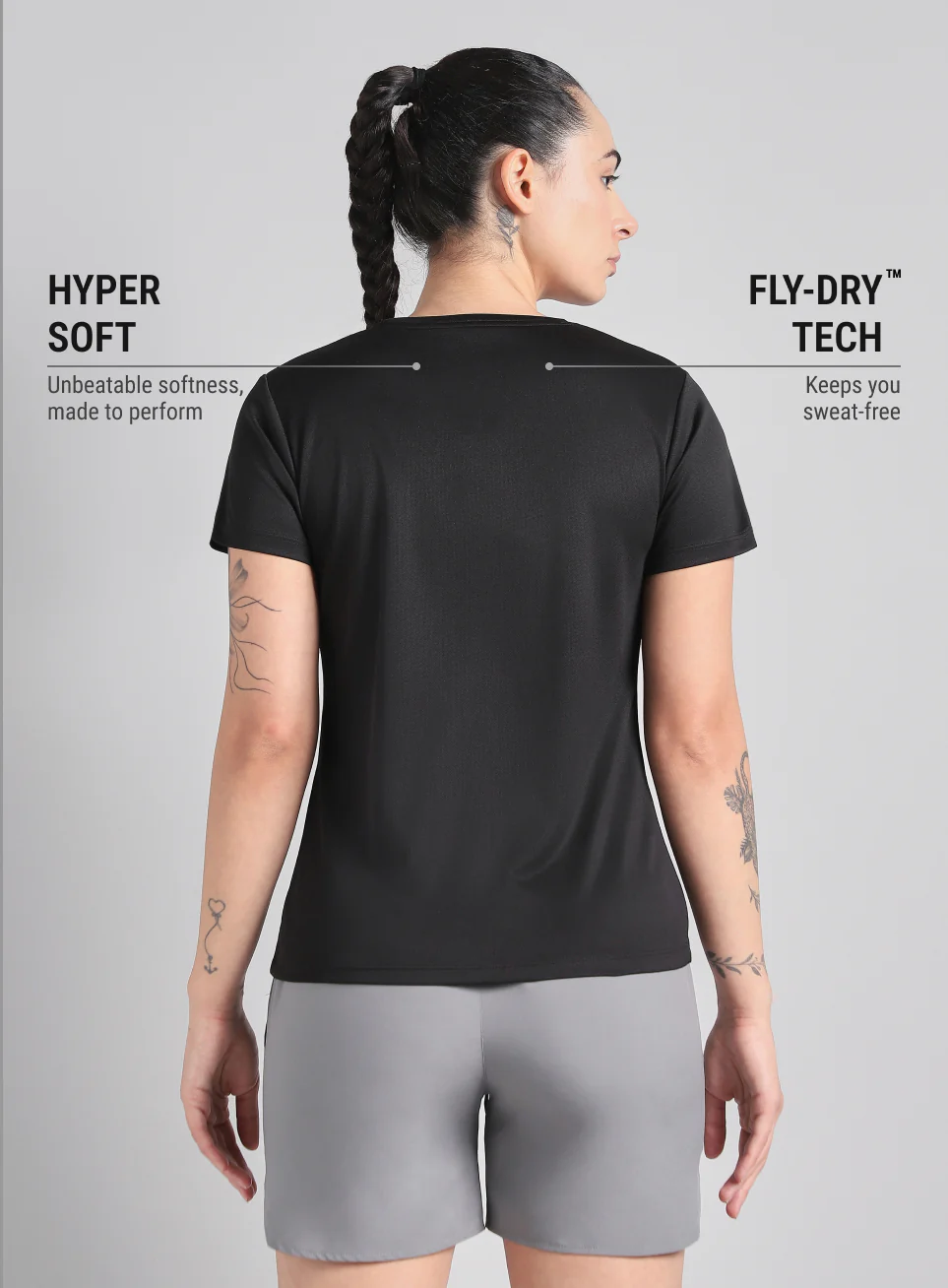 Women's Black Everyday Performance T-Shirt - Image 6
