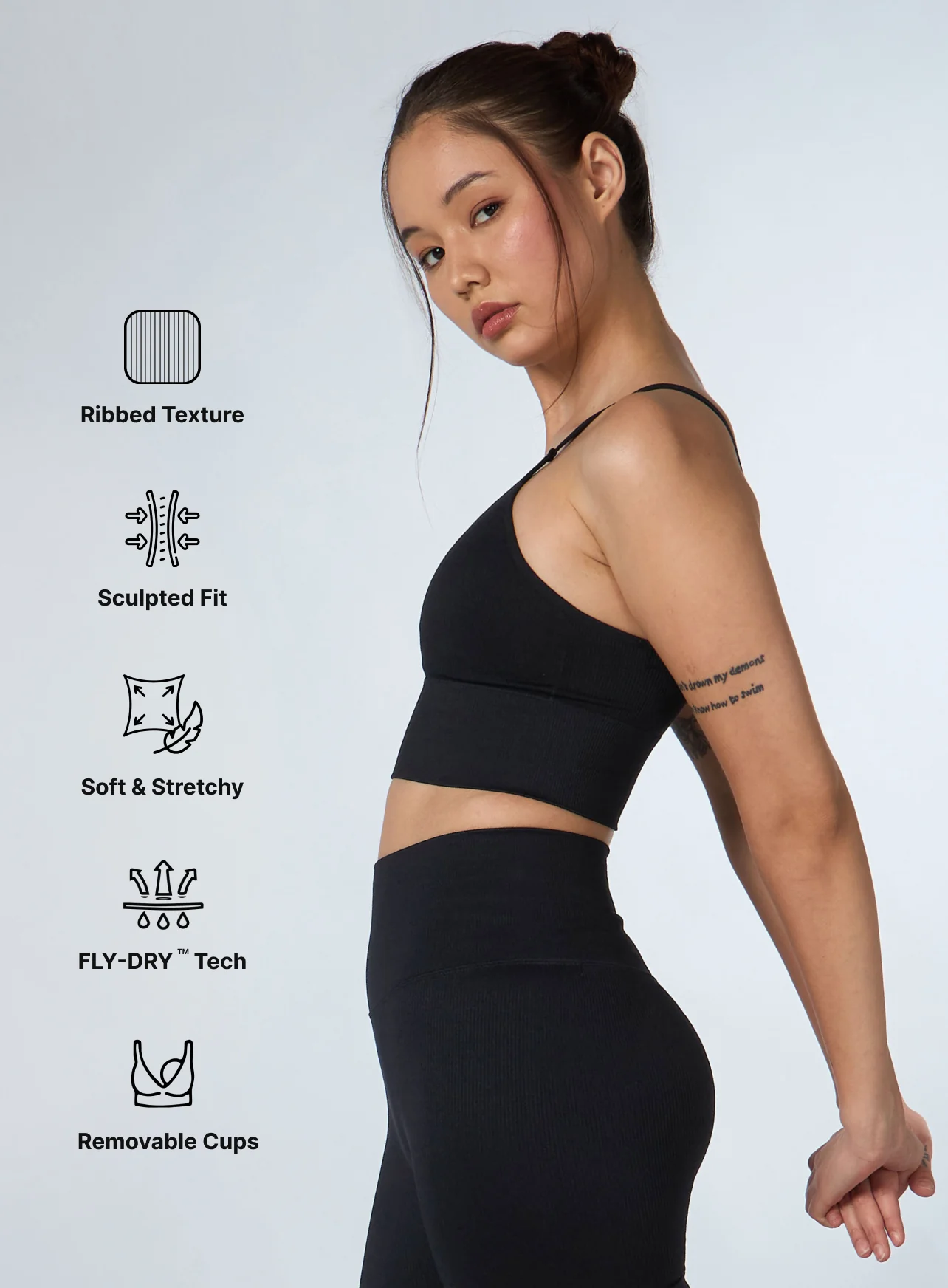 Women's Black Momentum Seamless Medium Support Bra - Image 5