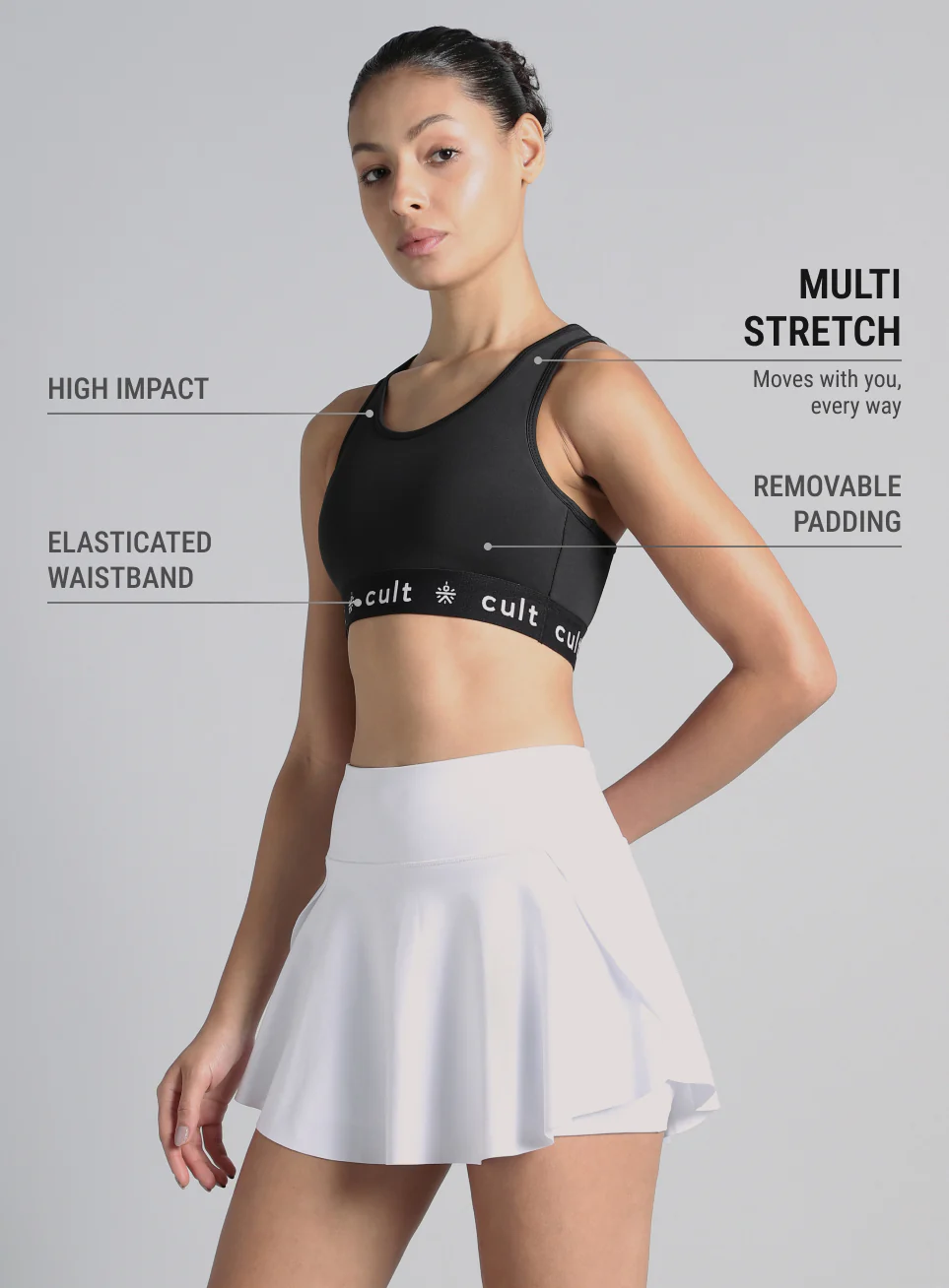 Women's Black Move Easy High Support Sports Bra - Image 5