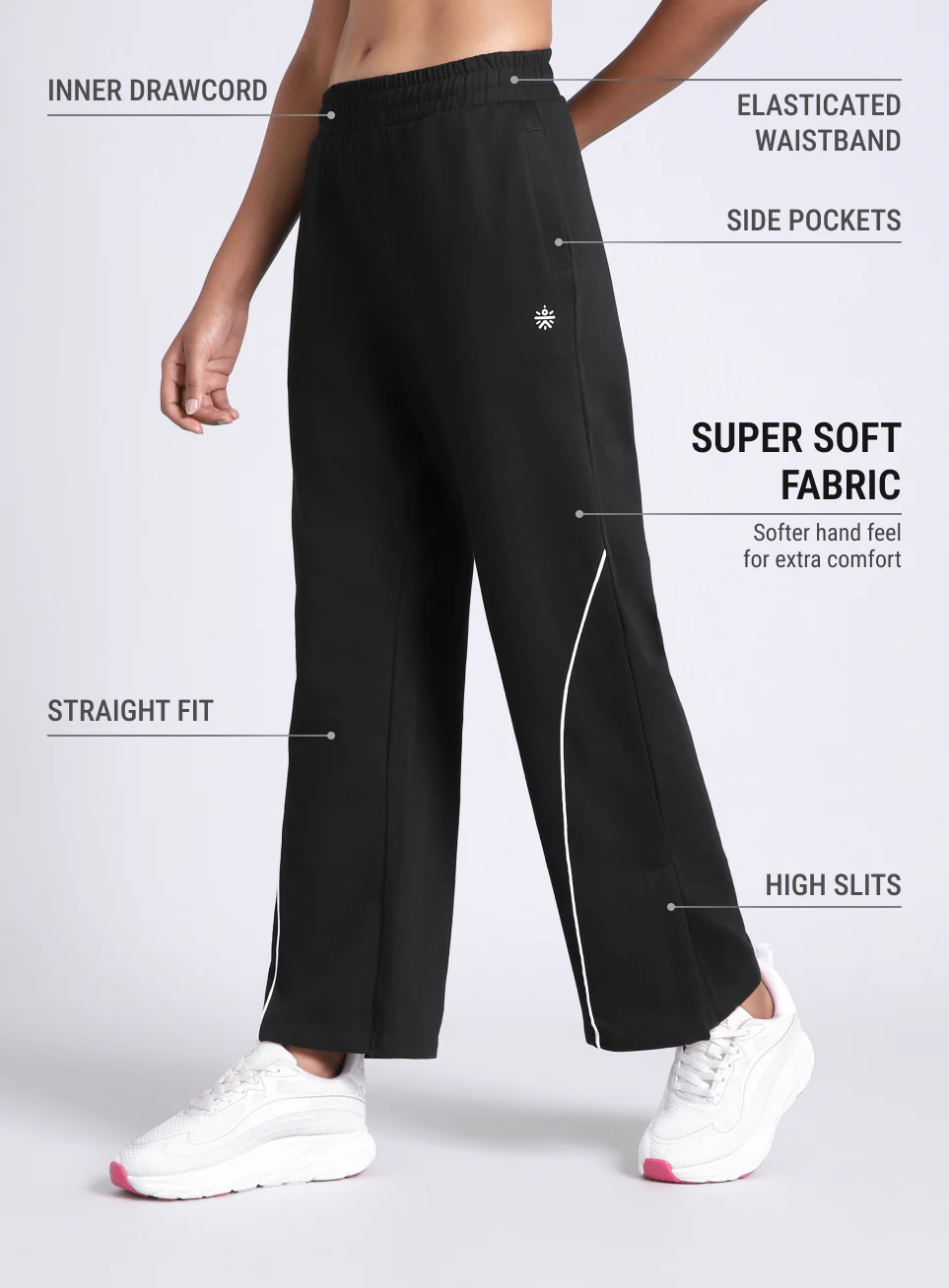 Women's Black Move Easy Trackpants - Image 5