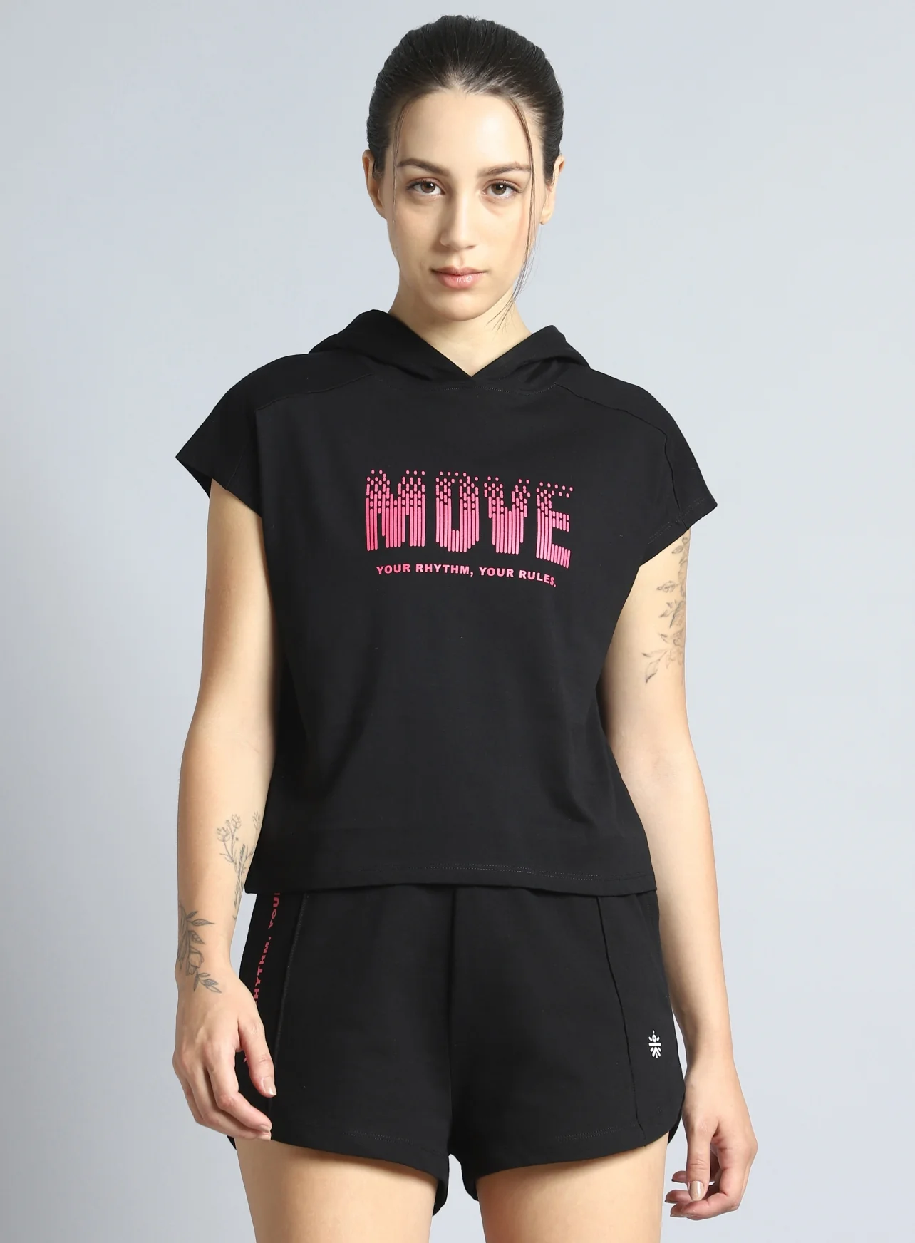 Women's Black Move it Boxy fit Hoodie Top - Image 4