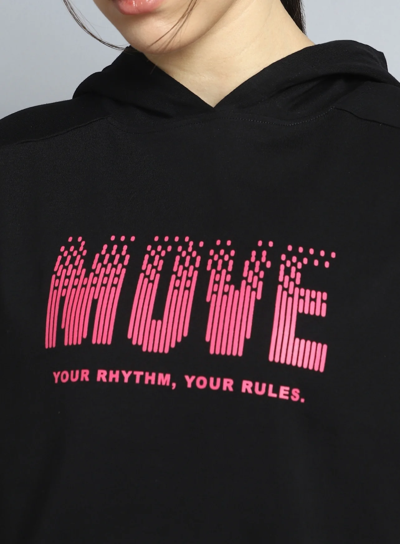 Women's Black Move it Boxy fit Hoodie Top - Image 7