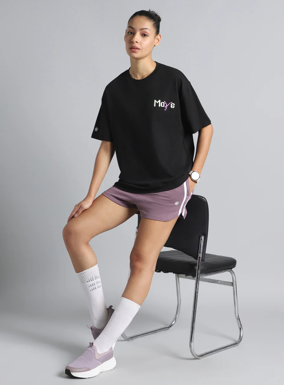 Women's Black Move Oversized T-shirt - Image 3
