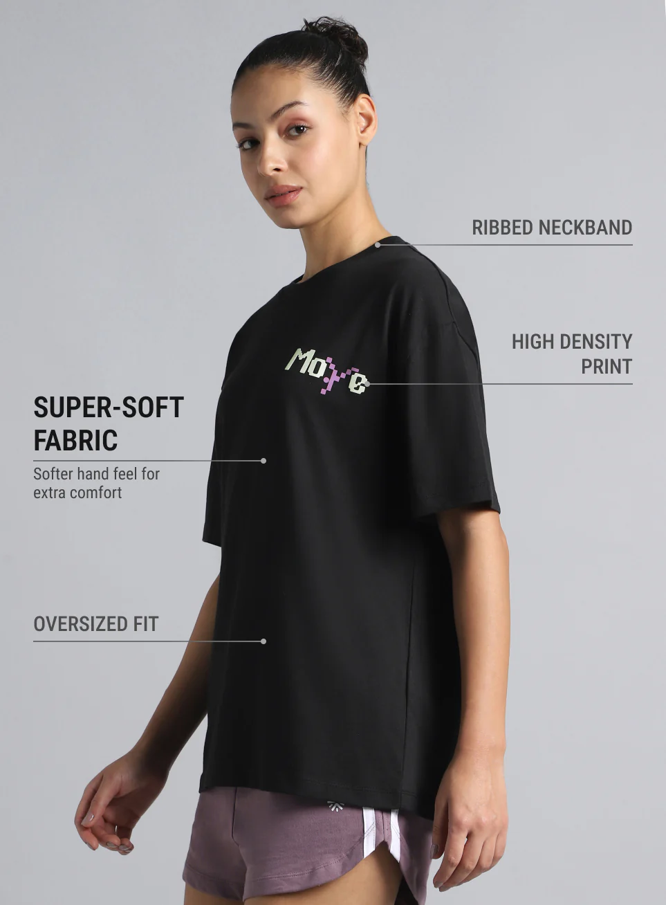 Women's Black Move Oversized T-shirt - Image 5