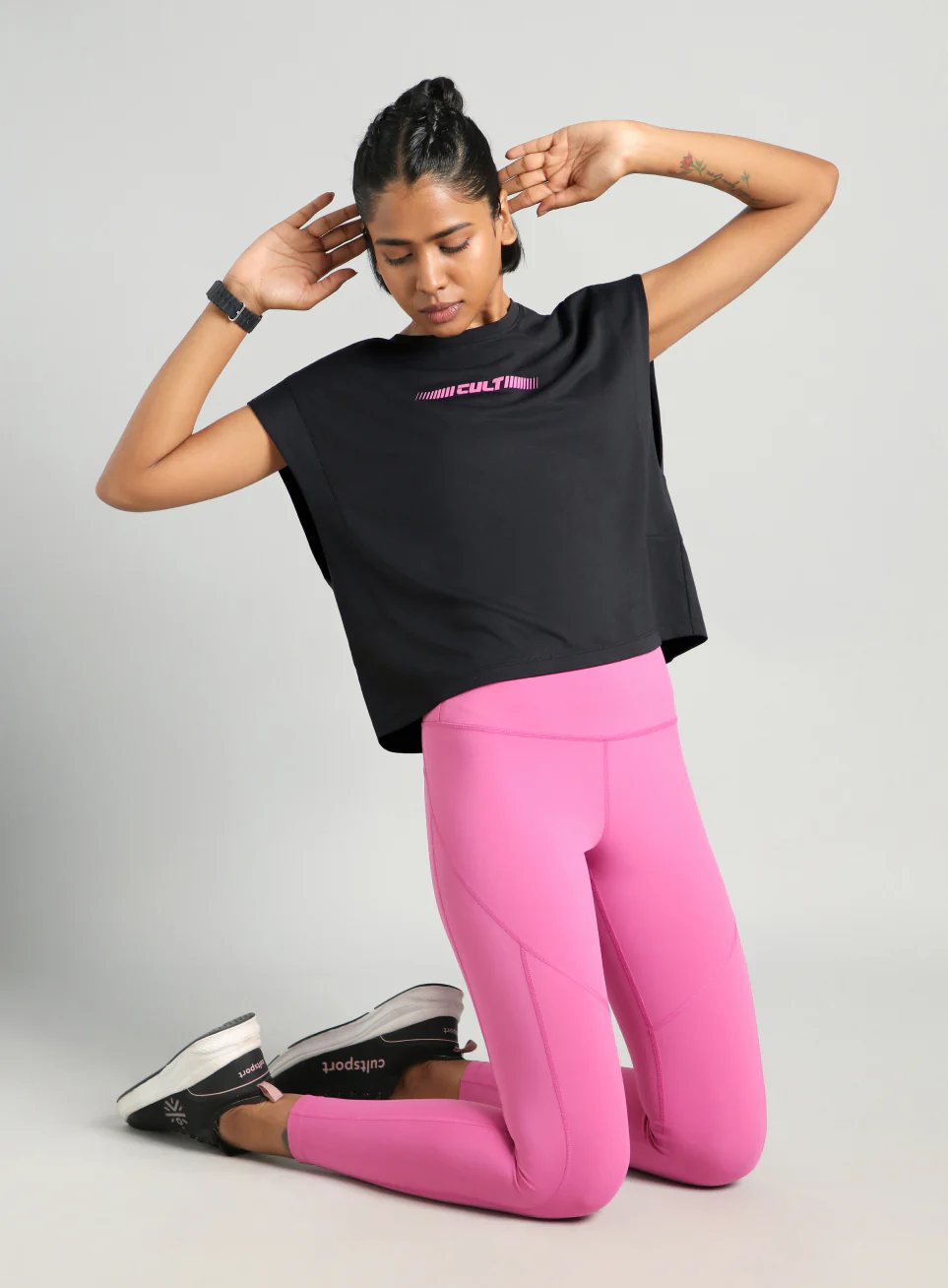Women's Black Muscle Ease Boxy Fit T-shirt - Image 3