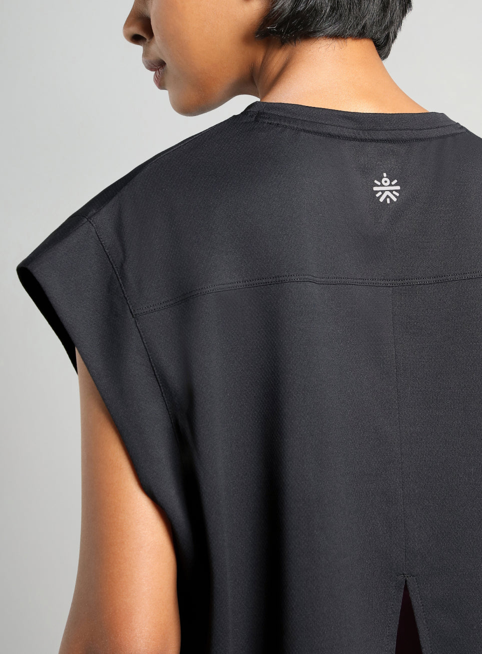 Women's Black Muscle Ease Boxy Fit T-shirt - Image 8
