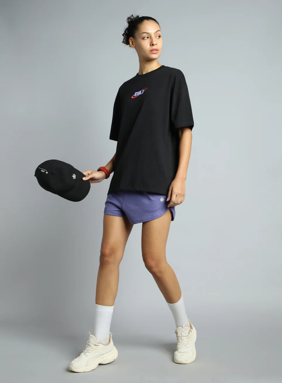 Women's Black Oversized Back Print Graphic T-shirt - Image 3