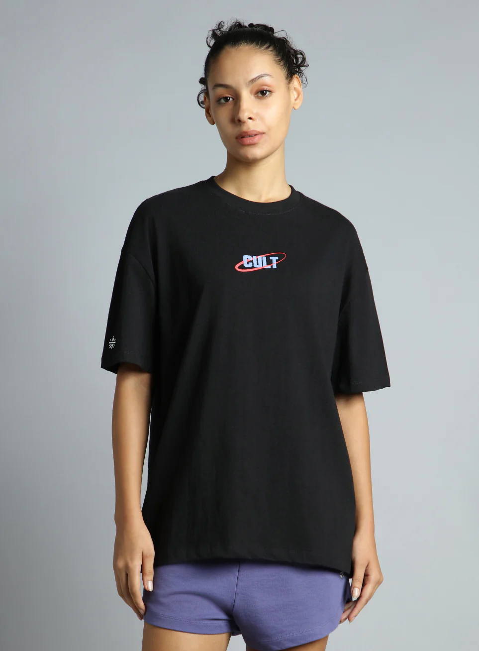 Women's Black Oversized Back Print Graphic T-shirt - Image 4